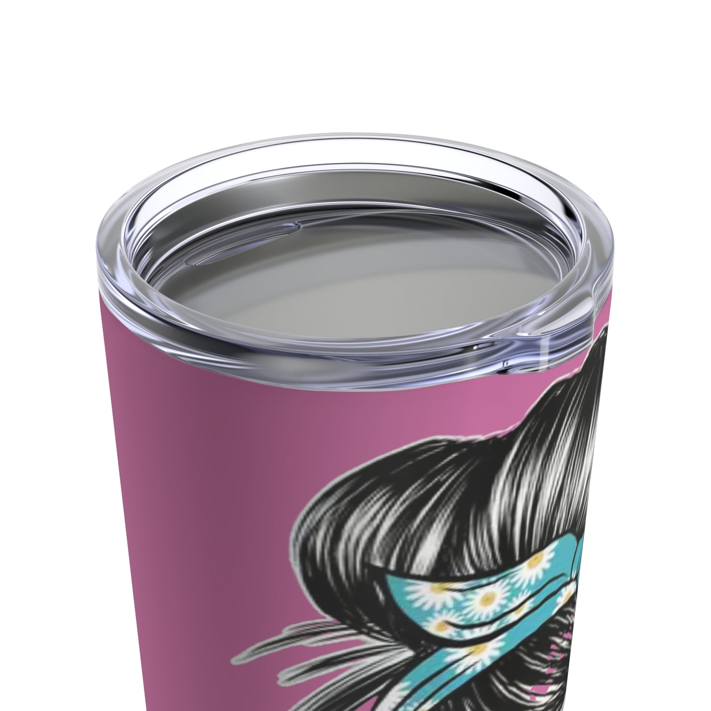 "#MOMLIFE” - Mom with Bun and Sunglasses - Pink Tumbler 20oz
