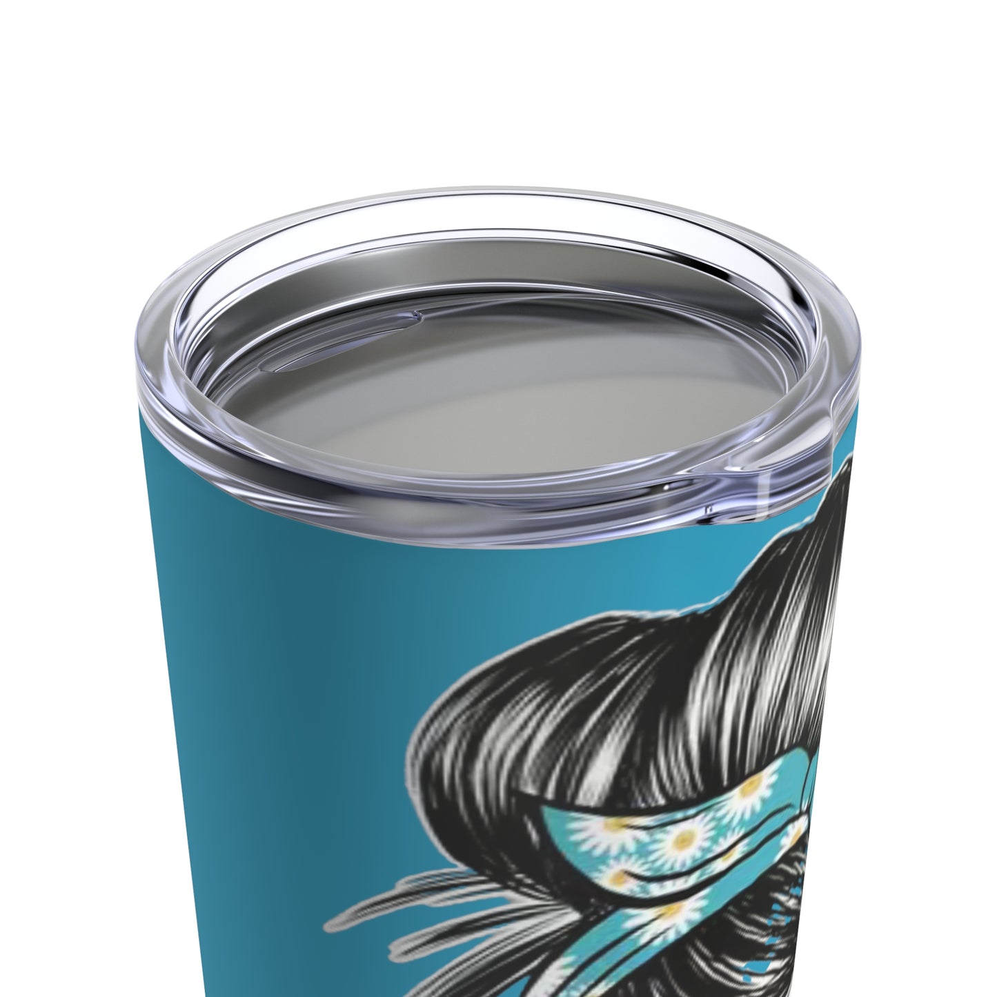 "#MOMLIFE” - Mom with Bun and Sunglasses - Turquoise Tumbler 20oz